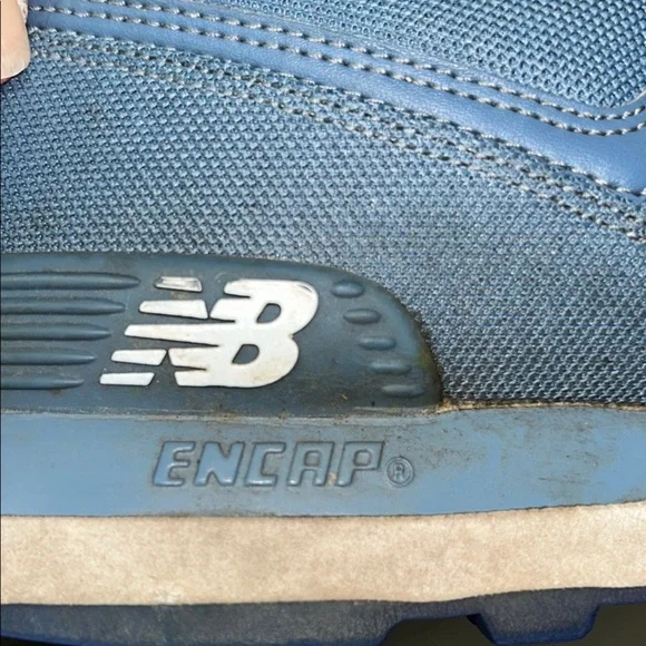 New Balance 574 “Pique Polo”  Blue Sneakers Classic Suede Mesh - Picture 11 of 15